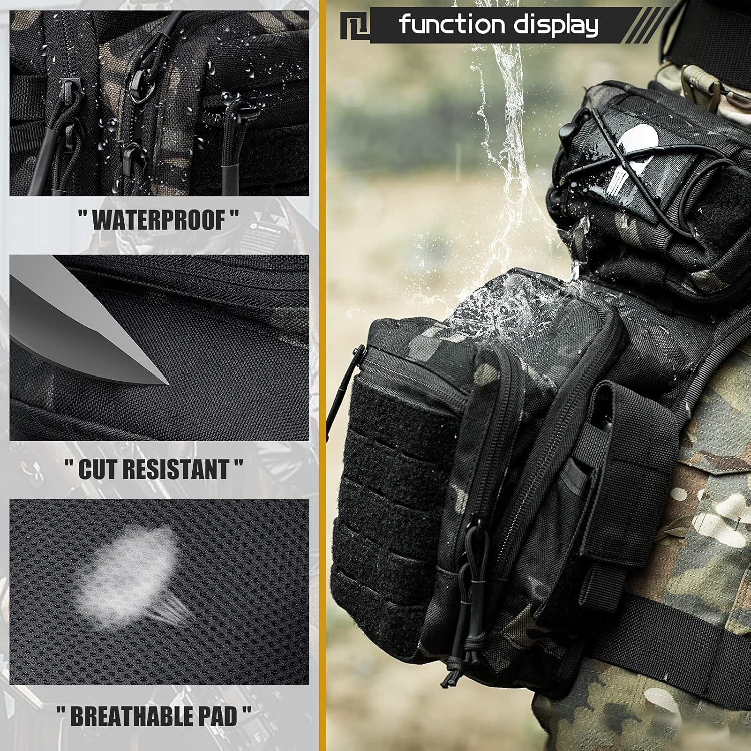 VOTAGOO Drop Leg Bag for Men Women Military Tactical Thigh Pack Pouch Multifunctional Tactical Package Outdoor Hiking Thigh Bag