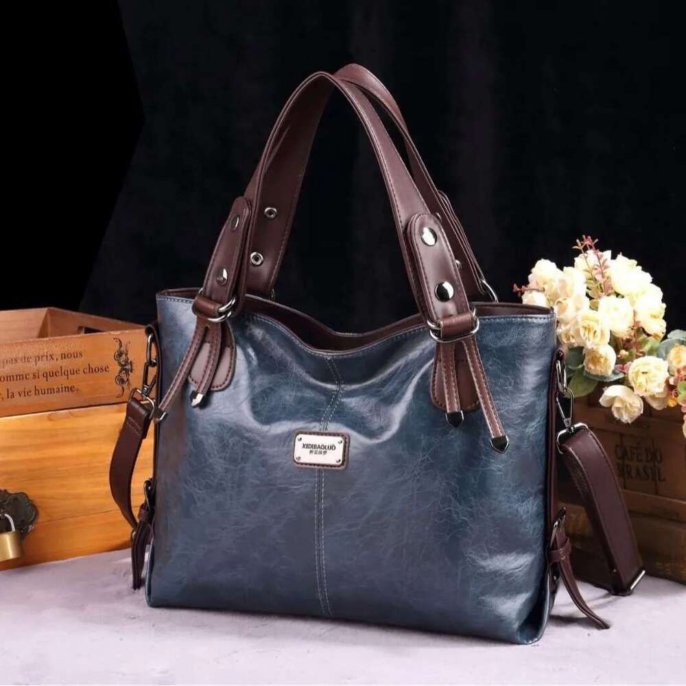 Fashion Large Capacity Commuter Ladies Tote Bag Retro Casual Girls Single Shoulder Crossbody Soft Fabric European Style PU Mater