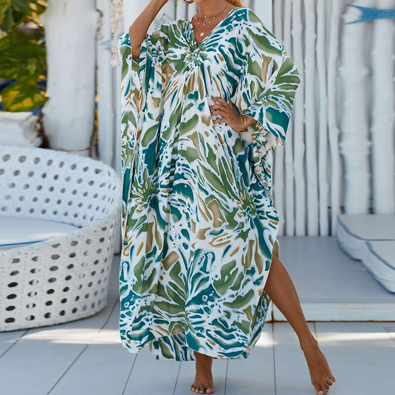 European American Summer Cotton Printed Cover, Vacation Leisure Bikini, Sunscreen Beach Skirt, 2025 New Style, Unique and Elegant Clothing