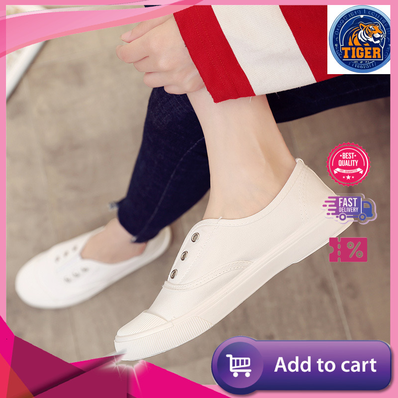 Ddmytiger Summer New Style Lazy Canvas Women S Versatile White Cloth Flat Casual Board Shoes Outdoor Shoes