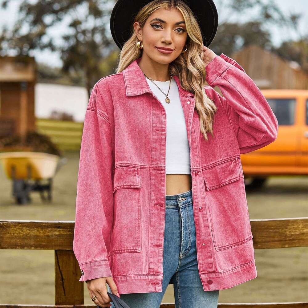 New versatile slimming retro classic loose denim casual jacket top for women in 2025, with a unique and elegant temperament