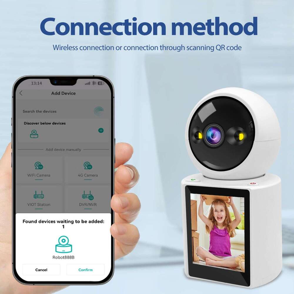 2.8-inch AI bidirectional visual monitoring camera, home mobile phone remote high-definition intercom call display screen