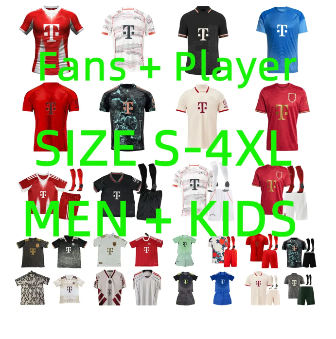 24 25 26 KANE MUSIALA BAYERNS soccer jerseys 2025 2026 MULLER GORETZKA SANE GNABRY KIMMICH mUNIch 125 anniversary BECKENBAUER Player version football shirt Men Kids