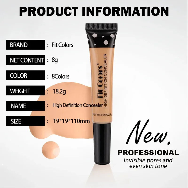 Fit Colors 8 Color Concealer Flexible Liquid Foundation Covering Dark Circles And Spots Face Makeup Concealer 250512