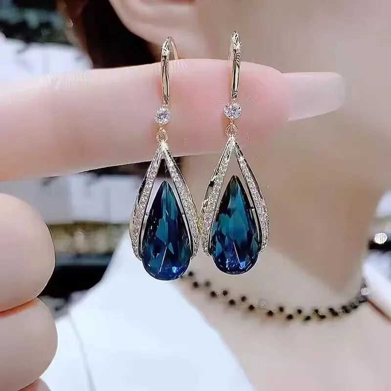 Blue Color Temperament Drop Earrings Fashionable Plastic Drop Earrings Wedding Party Accessories Wholesale Y250510