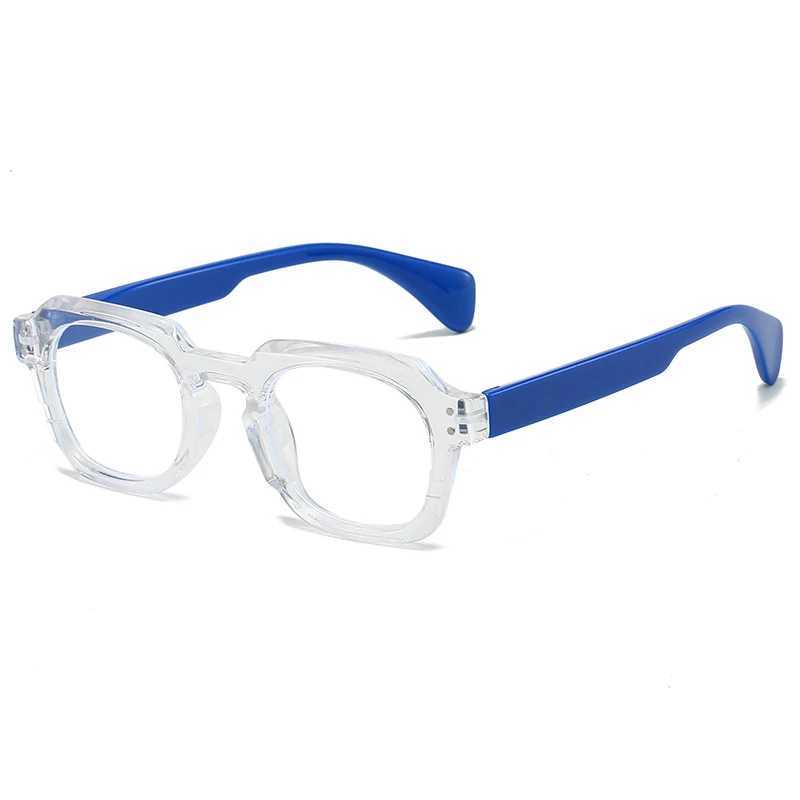 Rhaegal Texture Acetate Color Vintage Square Blue Light Reading Glasses for Women Men Spring Hinge Eyeglasses for All Face W250513