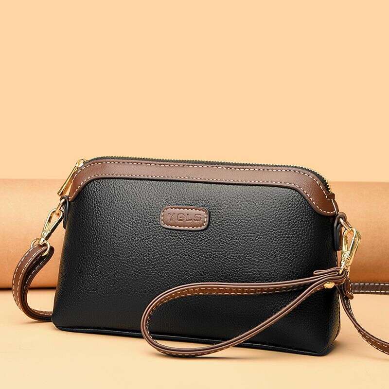 Large capacity 2025 new cowhide solid color fashionable versatile bag for women, soft leather shoulder crossbody bag handbag