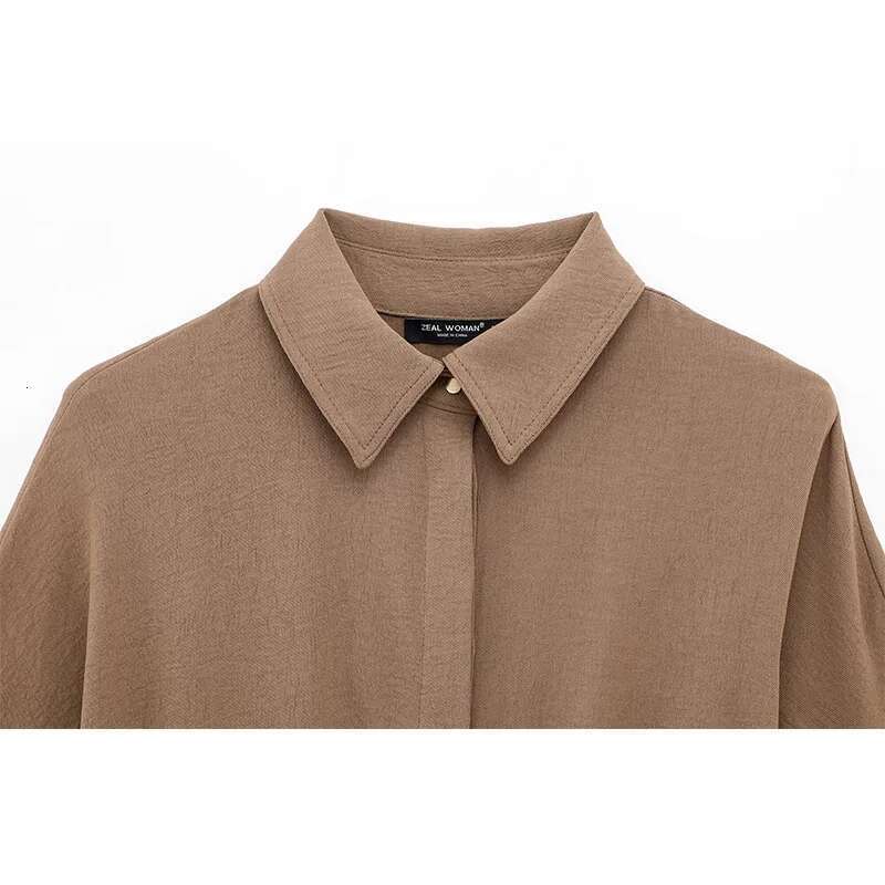 TFMLN 2025 Spring Summer Women Solid Blouse Sets Fashion Lapel Single Breasted Drawstring Top Elastic Waist Pant Outfits