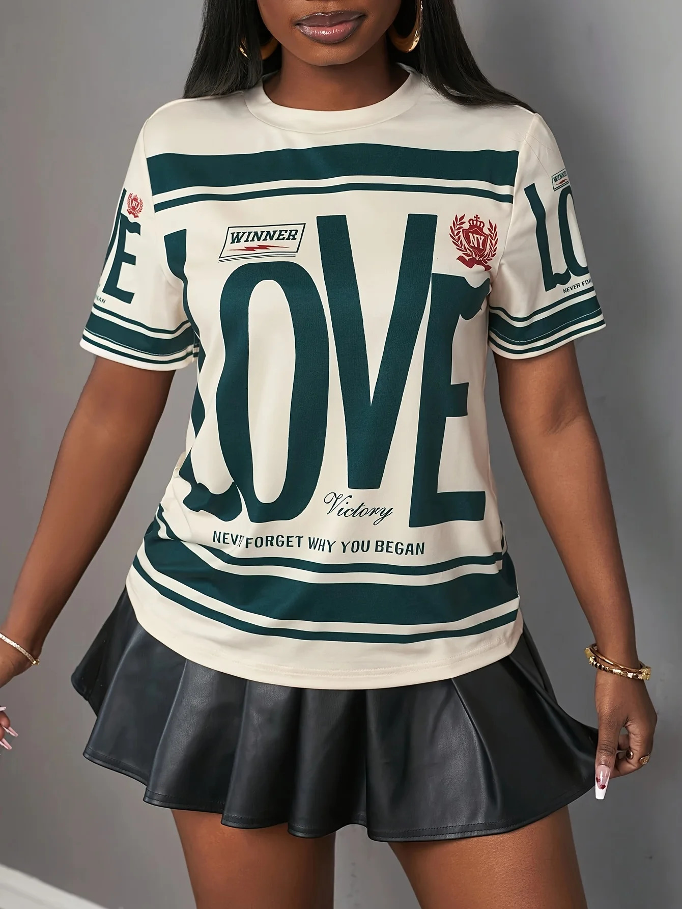 Fashionable Summer QuickDrying Loose Casual Womens ShortSleeved LOVE Pattern Letter Print ONeck Breathable Tshirt Top 250513