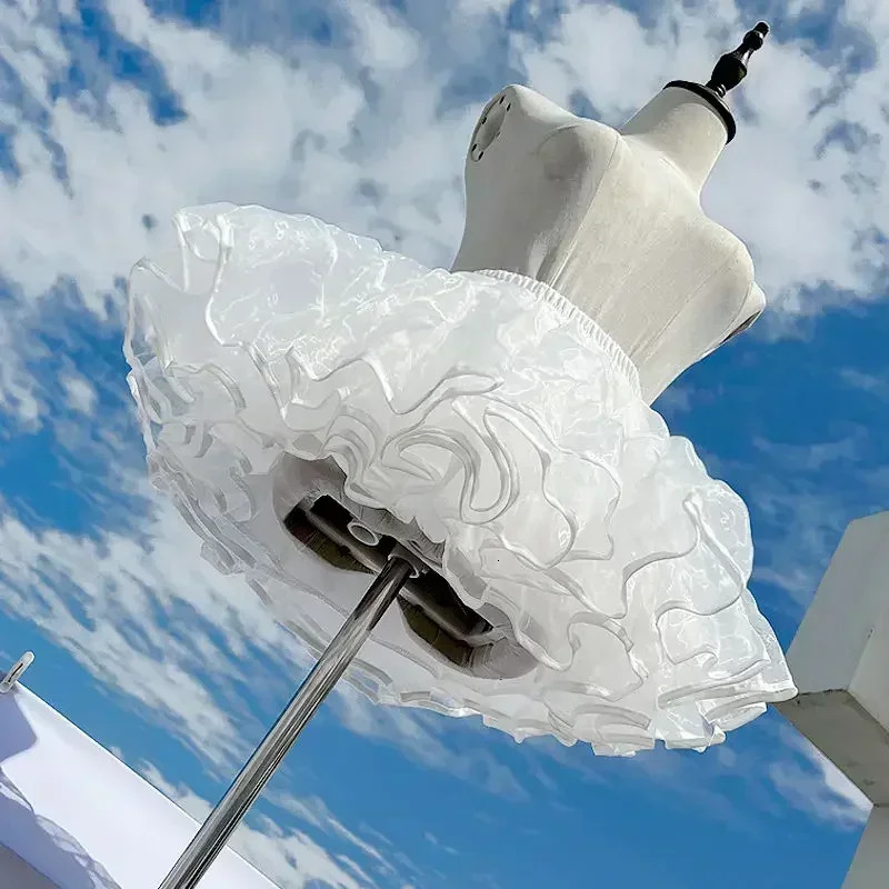 Multilayer Ruffled Petticoats for Women Fluffy Bubble Skirt Crinoline Underskirt No Hoop Boneless Lolita Puffy Mini 250513