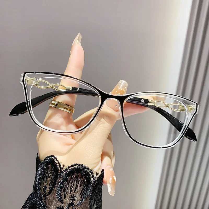 Ladies Trendy Style Reading Glasses New Fashion Cat Eye Hyperopia Blue Light Blocking Computer Glasses Prescription Eyewear +1.5 W250513