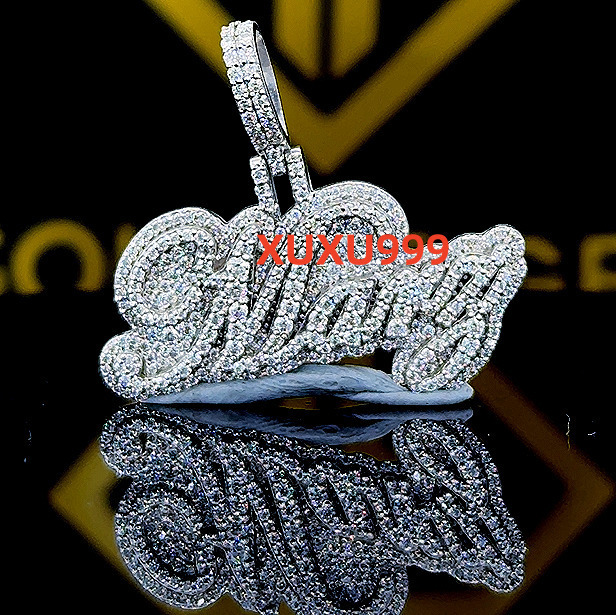 Custom Letter Hip Hop Pendant Custom Lucky Letter Mens Hip Hop Number Pendant Moissanite Pendant Ice Out Hip Hop Jewelry