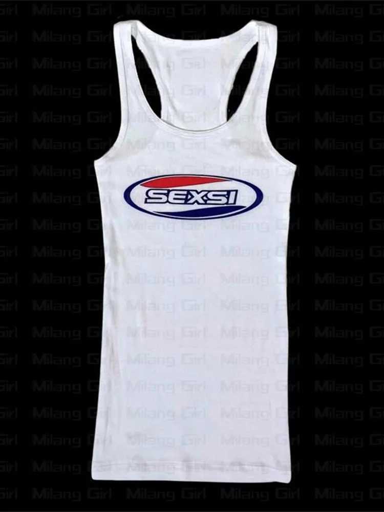Y2K High Street Tank Tops White Coquett Thin Straps Gyaru Tops Acubi Fashion Women Tops Sexy Letter Printed for Female M250513