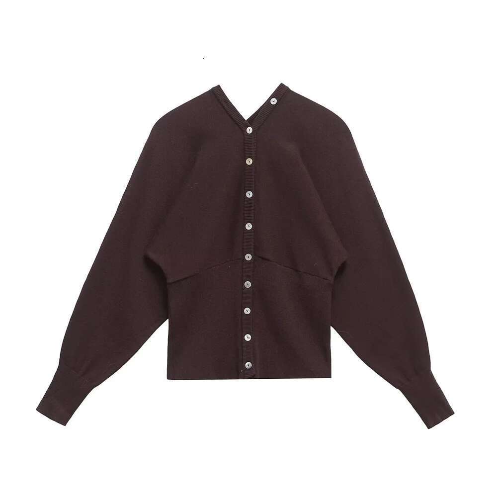 RARF Winter New Product Women's Fashion Casual Simple Slim fit V-neck Long sleeved Knitted Jacket