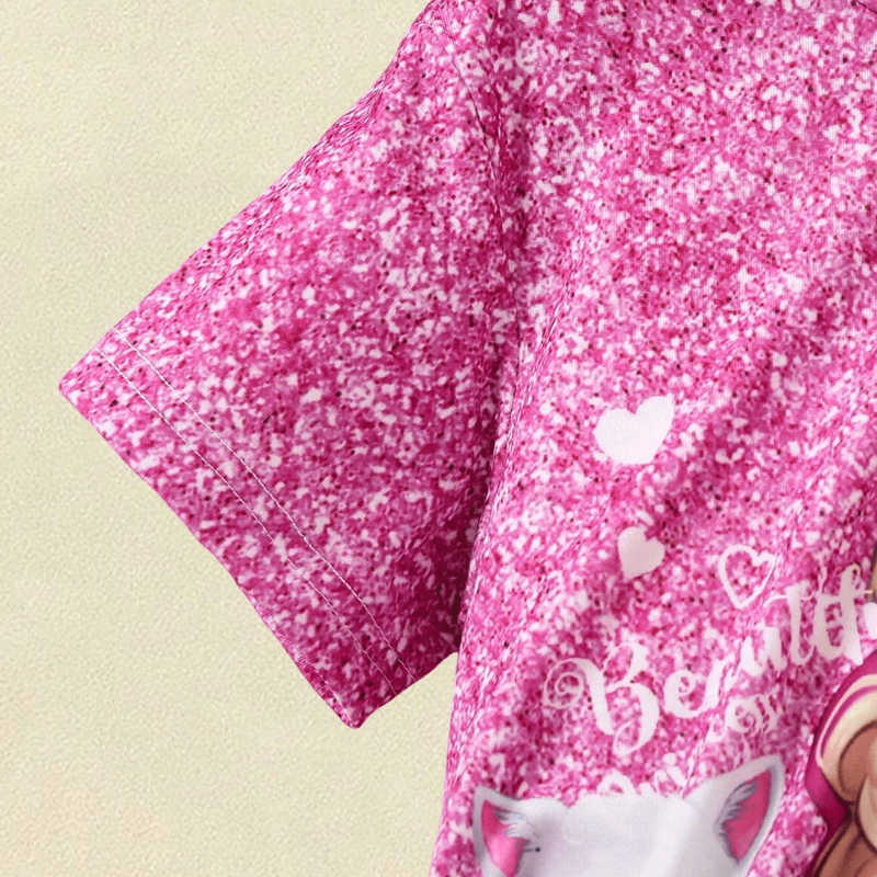 DISNEY Frozen Elsa princess kids designer clothes baby designer clothes Summer girls' short-sleeved shorts set.