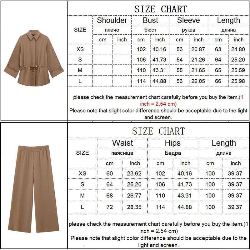 TFMLN 2025 Spring Summer Women Solid Blouse Sets Fashion Lapel Single Breasted Drawstring Top Elastic Waist Pant Outfits