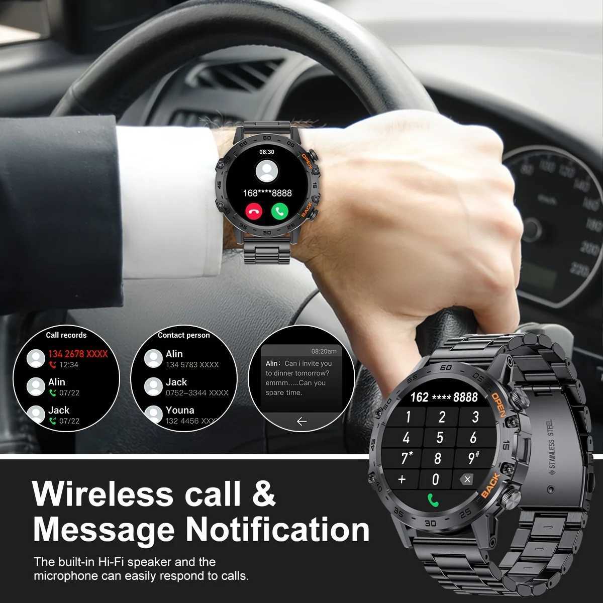 Smart Watch K52 BT Call 1.39inch IPS Big Screen 400mAh Long Standby Health Monitoring Outdoor Sport Men Women Smartwatch M250513