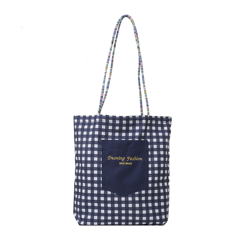 American double-sided checkered tote women's 2025 summer new large capacity shoulder trendy versatile armpit bag
