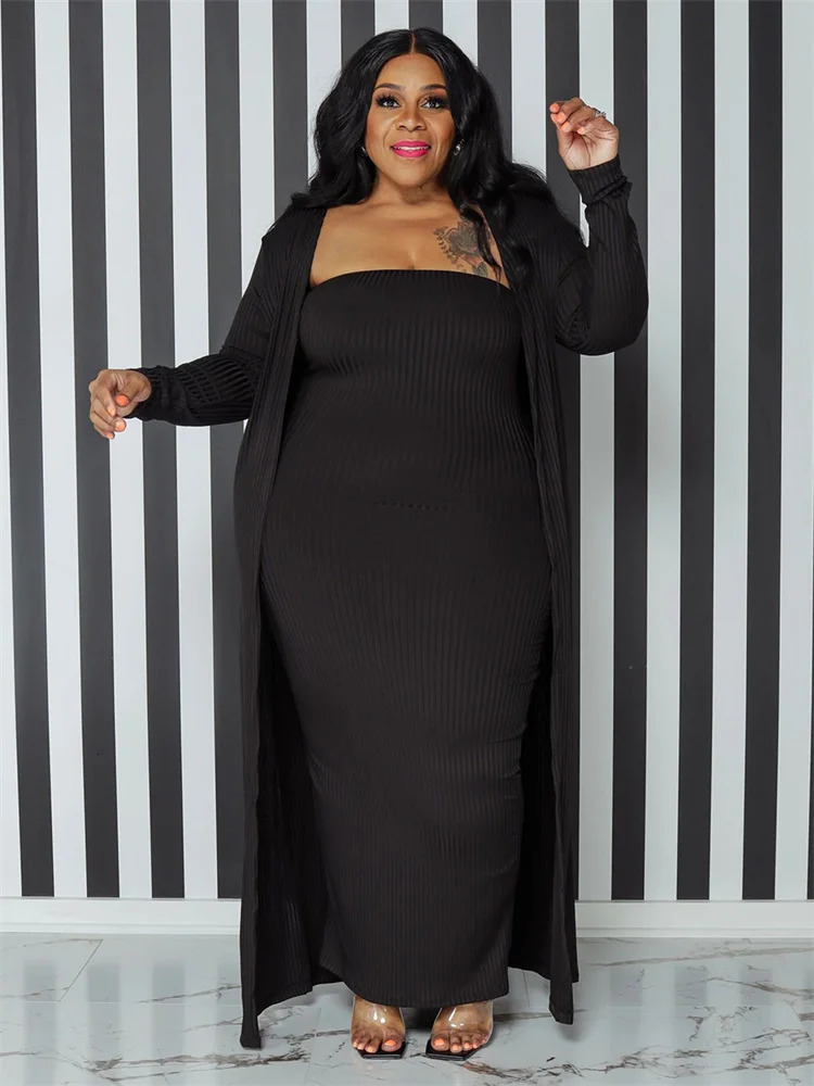 Wmstar Plus size dress set 2piece long skirt jacket sexy matching autumn clothing wholesale direct 250506