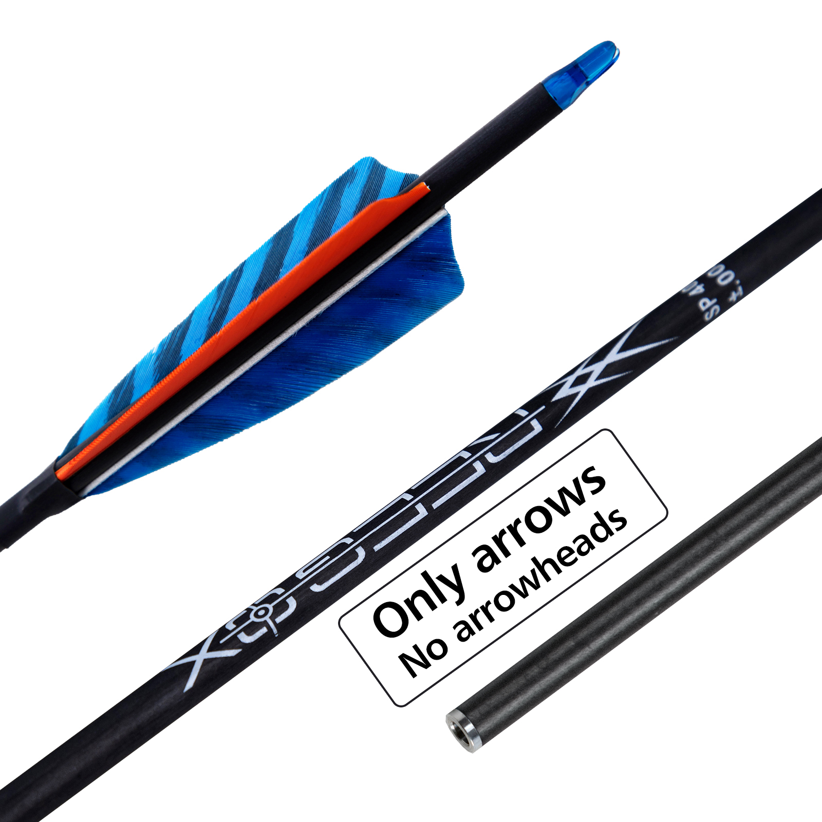 Archery Targeting Arrows Turkey Feathers without arrowheads 31inch Carbon Hunting Arrows 6.2mm Training Arrows for Recurve Bow & Compound Bow Spine250