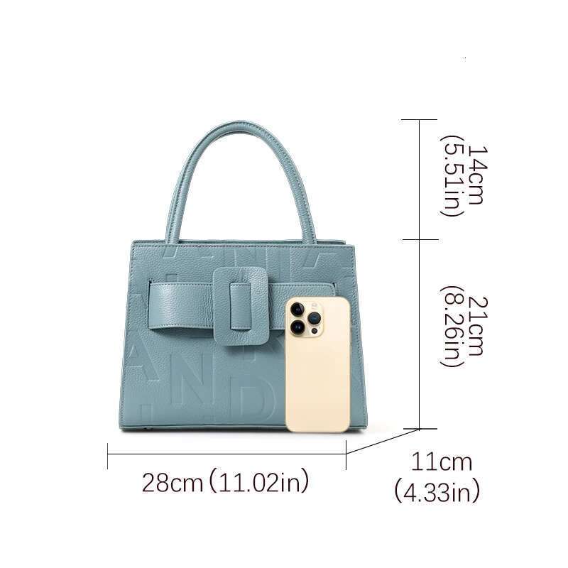 Fashionable Versatile Letter-Shaped Genuine Leather Crossbody and Shoulder Bag for Women