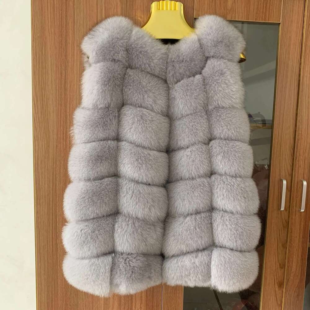 Real women's autumn and winter warm natural jacket raccoon vest genuine fox fur coat high-quality free send