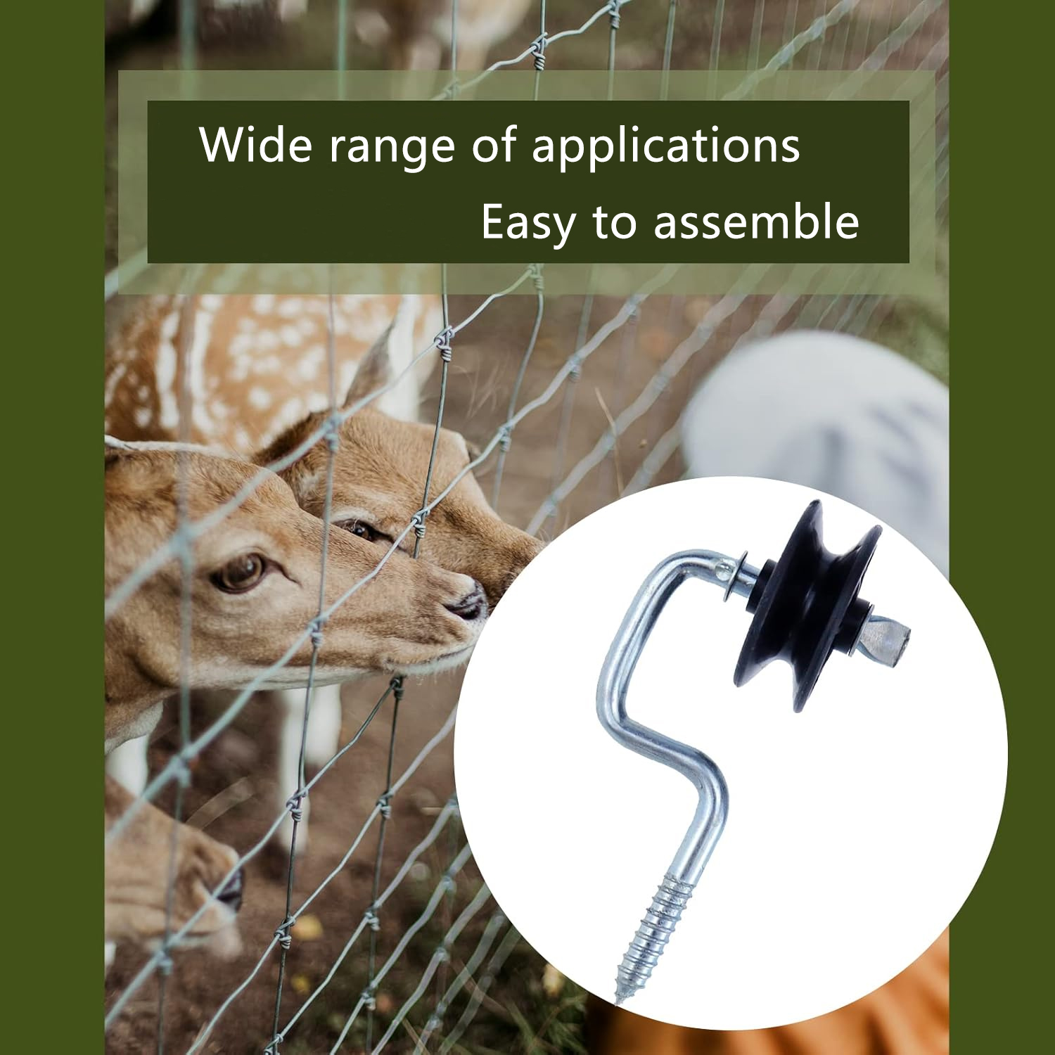 Self-tapping Farm Electric Fence Wood Post Insulators, Screw-in Corner Polyrope Insulators, Anchors Corner Insulators