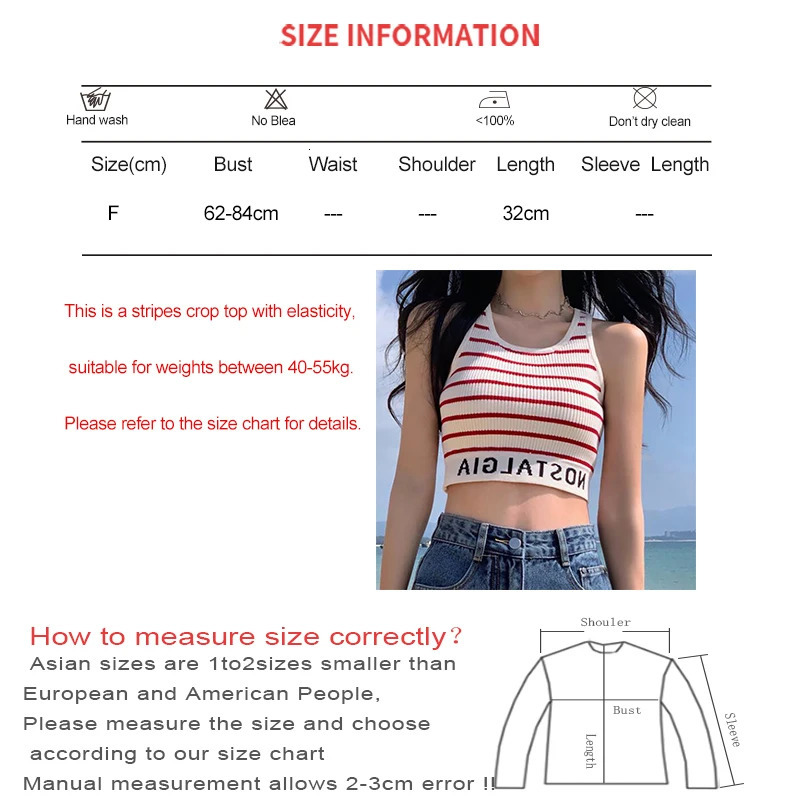 Women Stripes Sexy Slim Crop Top Letter Printed Sports Summer Tank Y2k Sleeveless Street Camis Beach Spring 250513