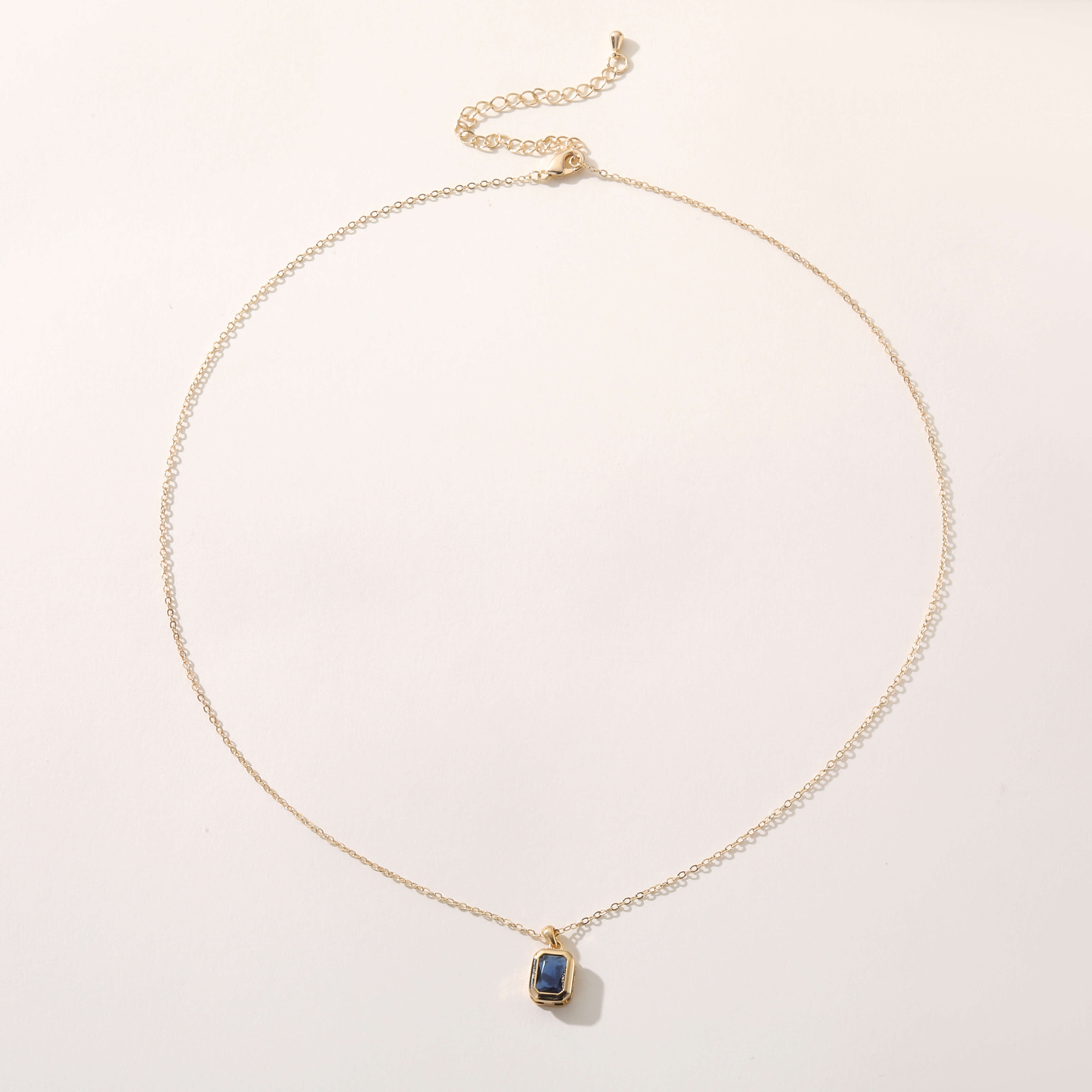 High quality fashionable blue stone pendant necklace with pure sier planting for women