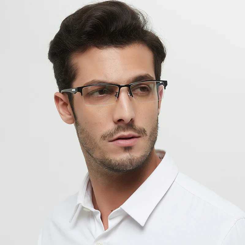 Vintage Near Sight Glasses Unisex Men Half-frame Anti Blue Light Business Eyeglasses Finished Optical Myopia Eyewear Diopter W250513