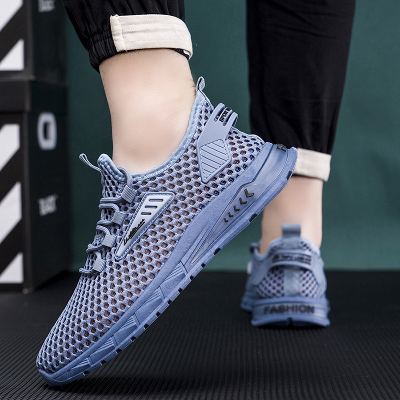 Men S Breathable Thin Version New Hollow Mesh Sports And Leisure Summer Trendy Casual Shoes Shoes Ddmysaturn