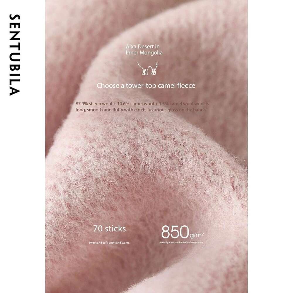SENTUBILA Winter Oversized Woolen Coat Women 2024 New Fashion Korean Style Double Breasted Pockets Wool Jackets W44O56003