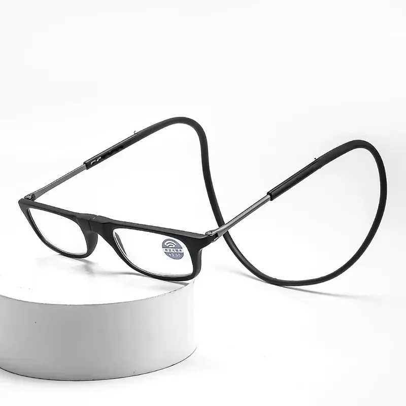 2024 Hanging Neck TR90 Mens and Womens Anti-blue Light Portable Ultra-light Computer Glasses Long Narrow Frame Fashionable Item W250513