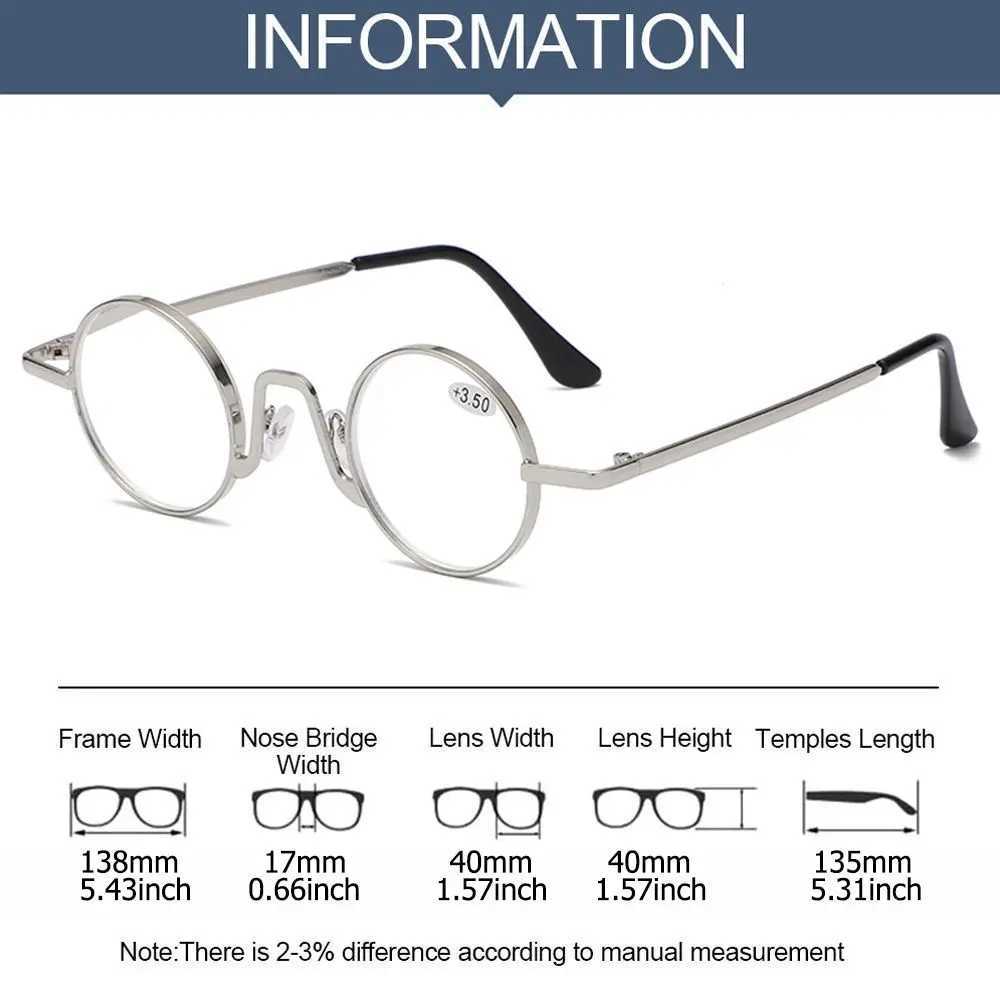 New Classic Round Anti Blue Light Metal Frame Reading Glasses Men Women Anti-fatigue Vision Care Presbyopia Eyeglasses +100~+400 W250513