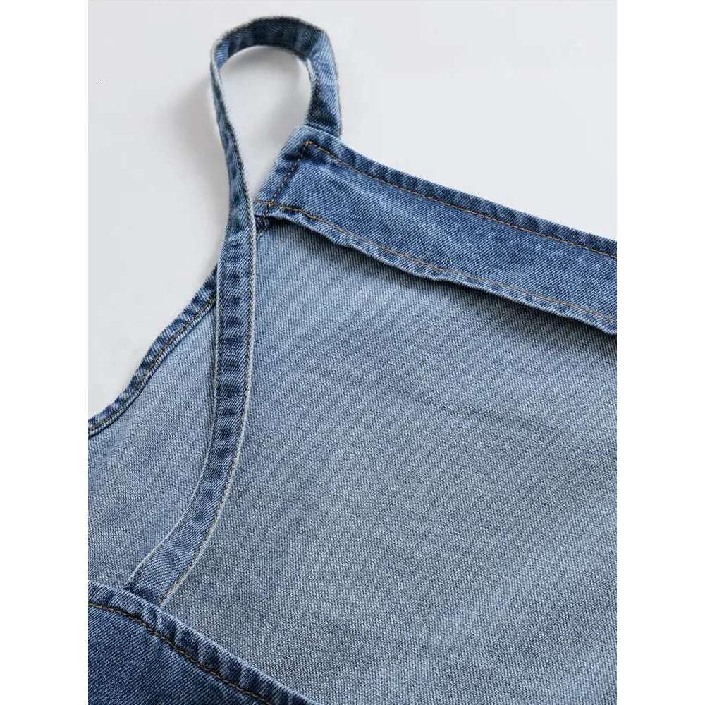 TRZA Women's Fashion Sleeveless Denim Tank Thin Strap Backless Camisole Female Summer Trendy Top