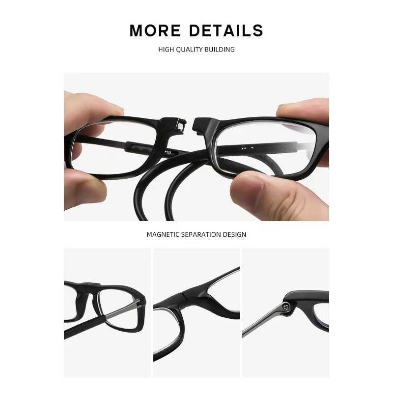 2024 Hanging Neck TR90 Mens and Womens Anti-blue Light Portable Ultra-light Computer Glasses Long Narrow Frame Fashionable Item W250513