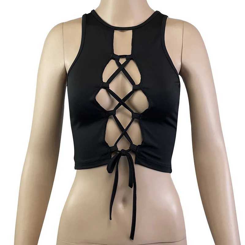 Sexy Strap Hollow Out Bare Midriff Holder Crop Tops Women Tank Top Casual Sleeveless Cropped Vest Camisole Tube Top Female M250513