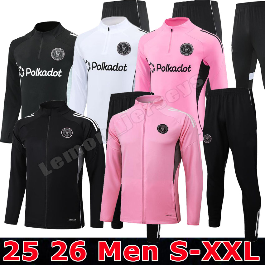 2025 2026 Miami football Tracksuit 25 26 MATUIDI SUAREZ Long sleeve Half Zip Sports tracksuit top Football training uniform chandal survetement Size S-XXL