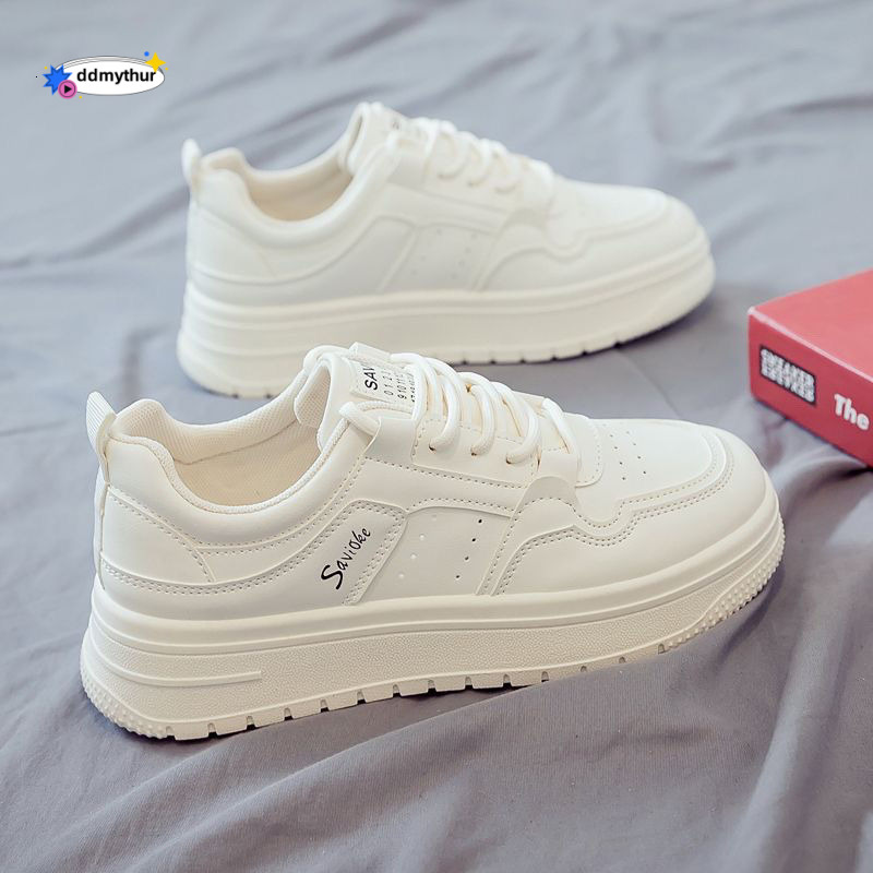 2024 New White Women's Versatile Sports, Leisure, Fashion Dad Board Shoes Breathable Soft Bottom Spring and Autumn ddmythur