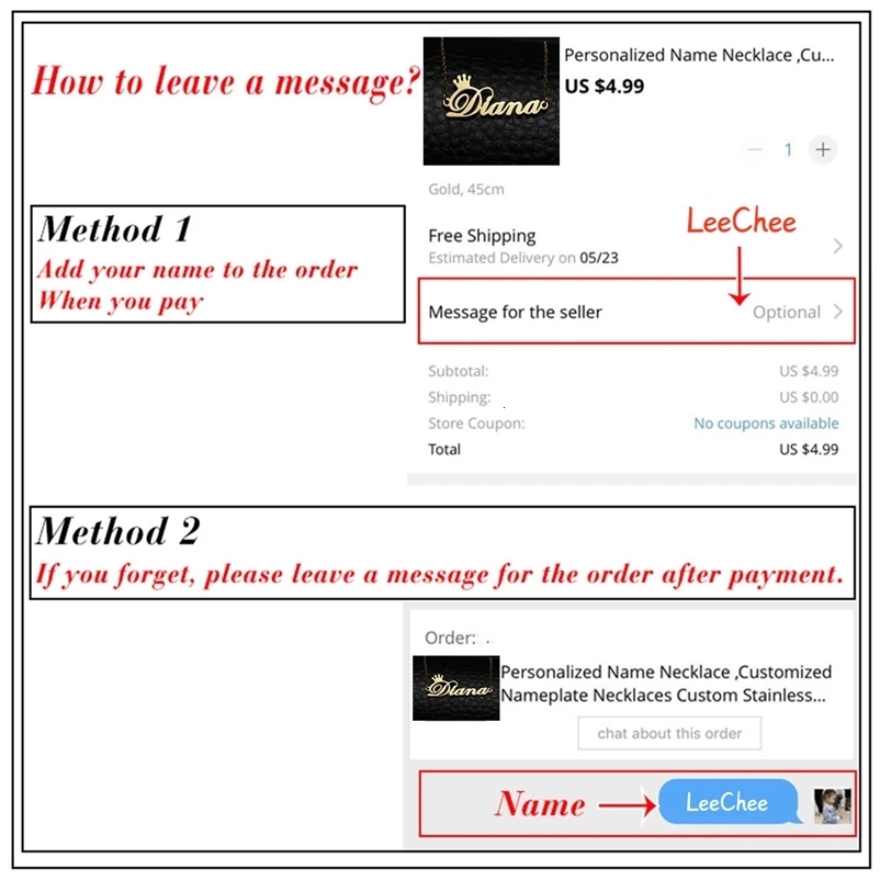 LeeChee Heart Birthstone Zircon Custom Name Necklace 250512