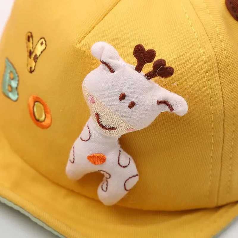 Cute Giraffe Baby Duckbill Hat Cartoon Toddler Soft Edge Duck Tongue Hat 6-18 Month Boy Girl Infant Sun Visors Kids Baseball Cap R250512