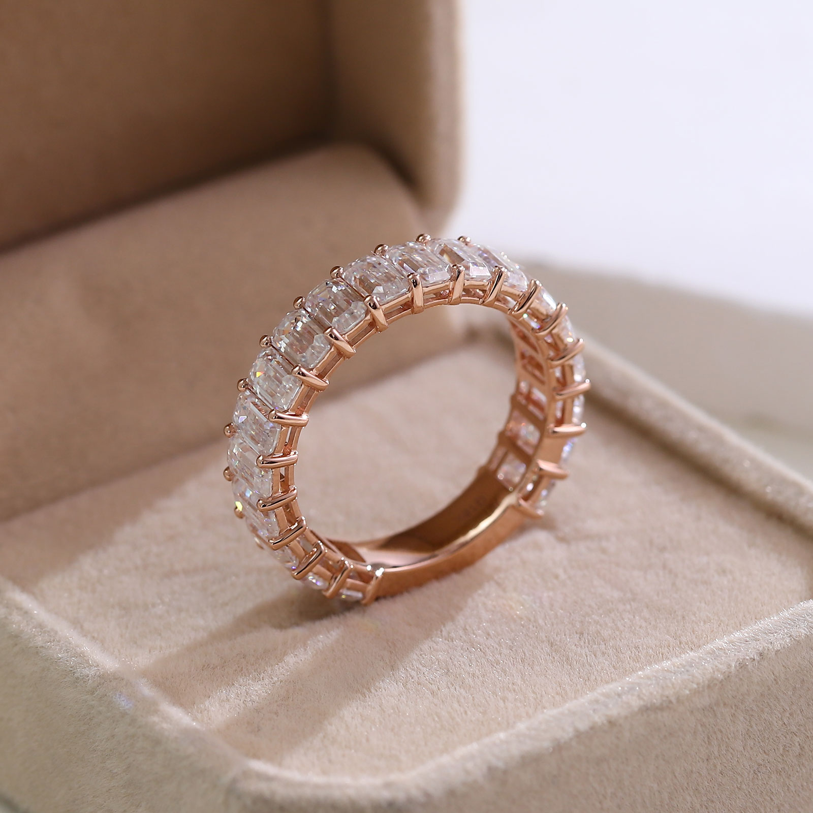 Advanced Custom 18k Rose Gold DEF VVS Moissanite Diamond Ring Fashion Jewelry Rings Set Engagement Anniversary Band Rings