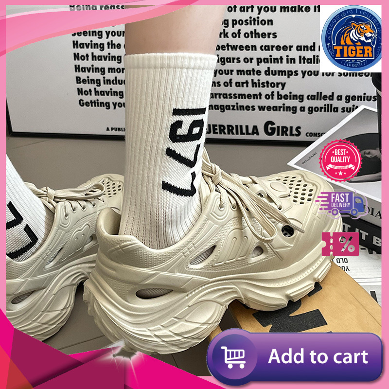Ddmytiger Thick Soled Perforated Women Lace Up Sports Running Dad Shoes Driving Water Cool Slippers For In Summer Outdoor Shoes