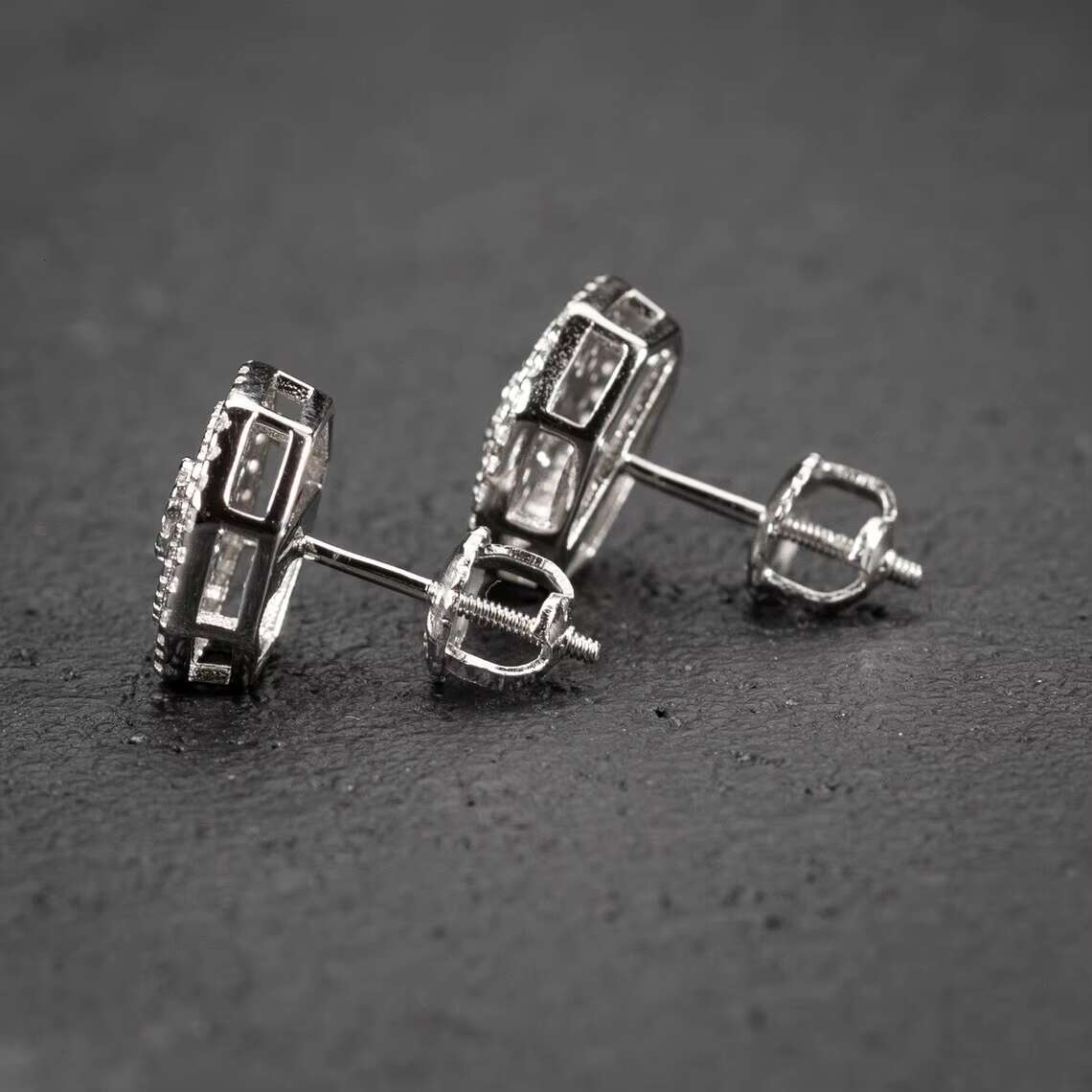 Luxury Moissanite Hip Hop Earrings 925 Sterling Silver Iced Out Moissanite Earrings Men