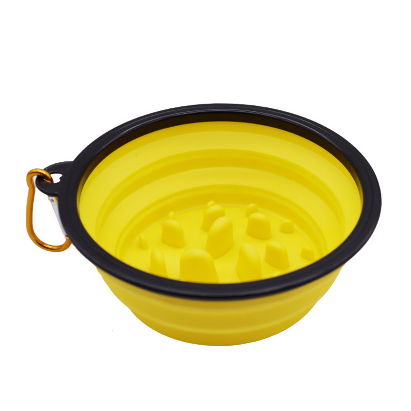 Silicone Pet Foldable For Dogs Anti Tipping Dog Bowl Slow Food Bowl Supplies