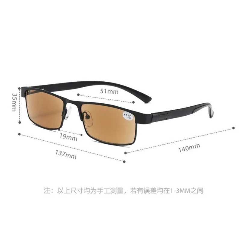 Fashion Reading Glasses Color Changing Metal Frame for Men Chameleon Eyeglasses with Presbyopia +1.0 To +4.0 Men Glasses W250513