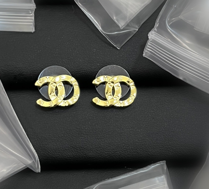 Luxury 18K Gold Plated Double Letters Copped Earrings Designer Woman High Quality Crystal Rhinestone Jewelry Party Gift