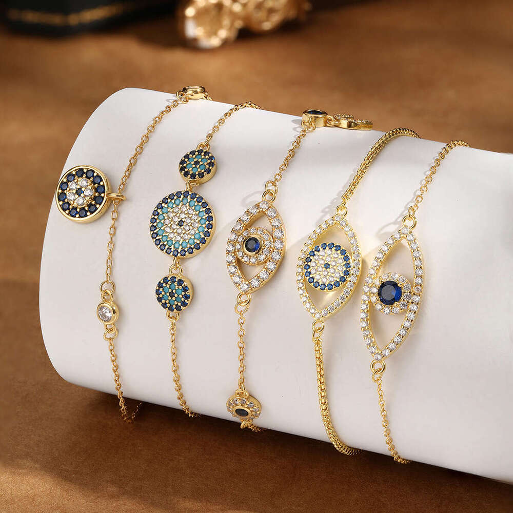 pure sier devils eye bracelet a luxurious and highend feel inlaid with blue zircon chain jewelry