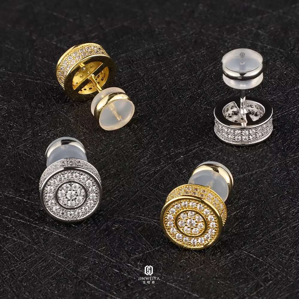 Wholesale Price Hiphop Iced Out GRA Moissanite Diamond Sterling Silver Stud Earrings