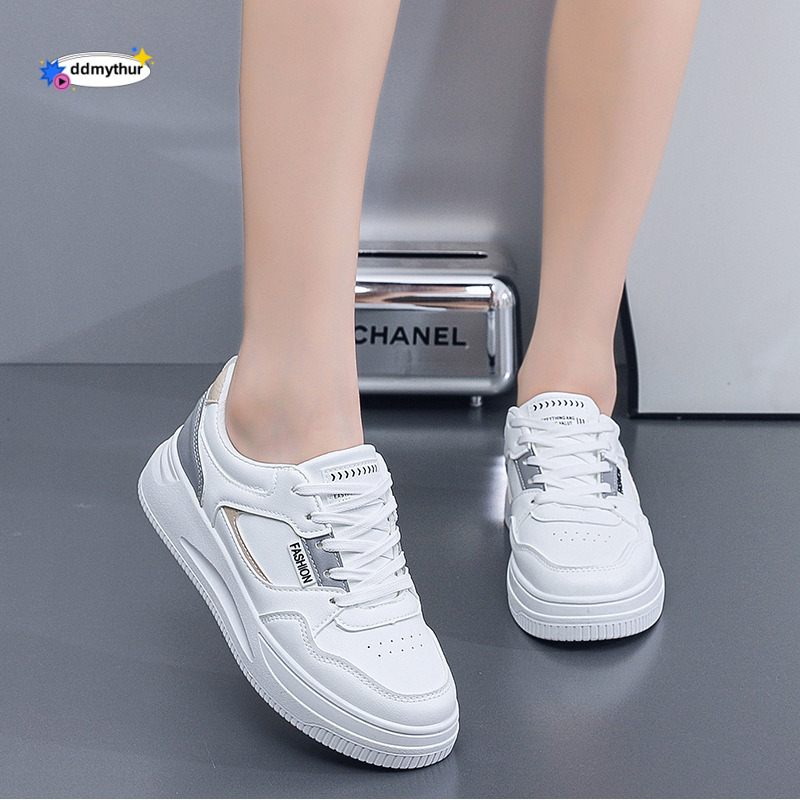 2025 Spring New White Women's Versatile Breathable Dad Lightweight Casual Sports Running Shoes QR-663 ddmythur